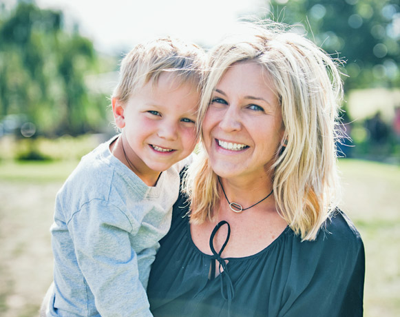 Kara Hobson and son